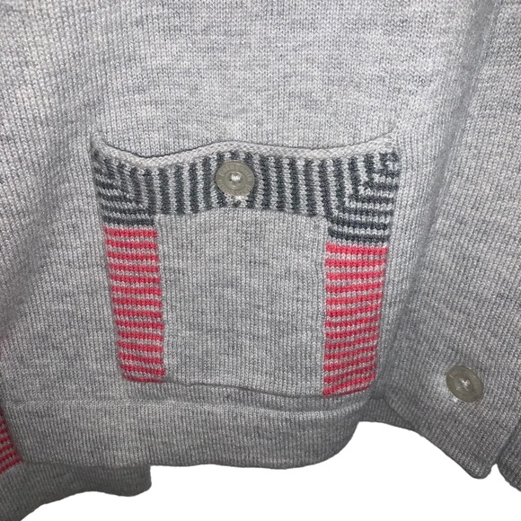 Patagonia 80% Wool Gray And Pink Striped Cardigan Size Large - Picture 7 of 8